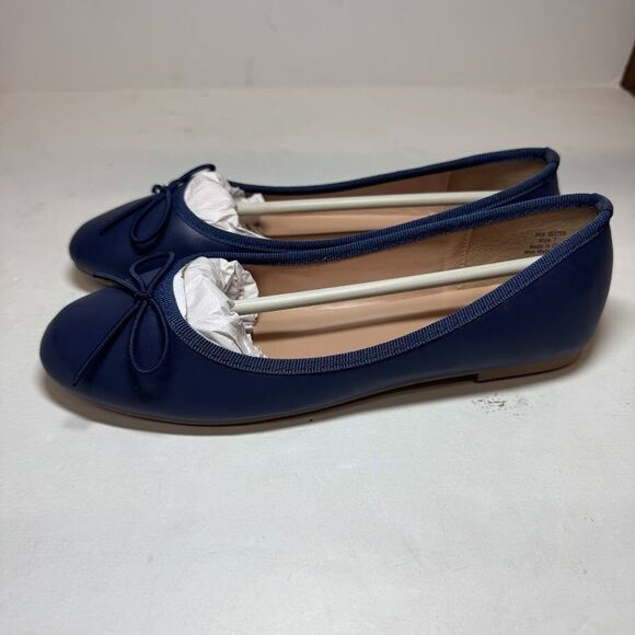 Journee Collection Womens 7 M Navy Blue Vika Bow Slip On Flats NIB HP3 - Picture 4 of 4
